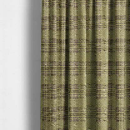 Voyage Of Checked Tartan Pattern In Green Colour Woven Soft Chenille Upholstery Fabric JO-448 - Made To Measure Curtains