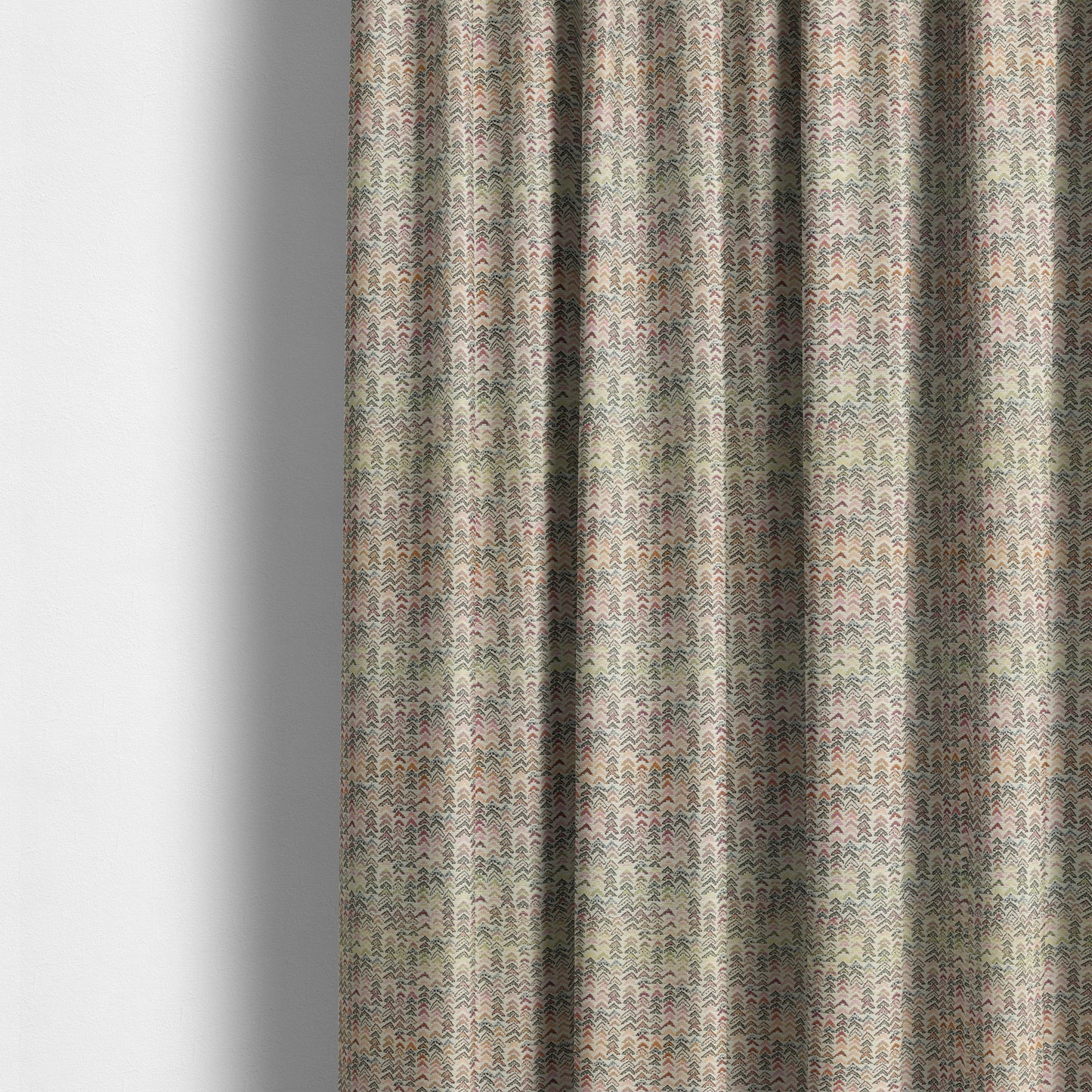 Madagascar Small Motifs Geometric Pink Green Colour Pattern Interior Fabrics JO-466 - Made To Measure Curtains