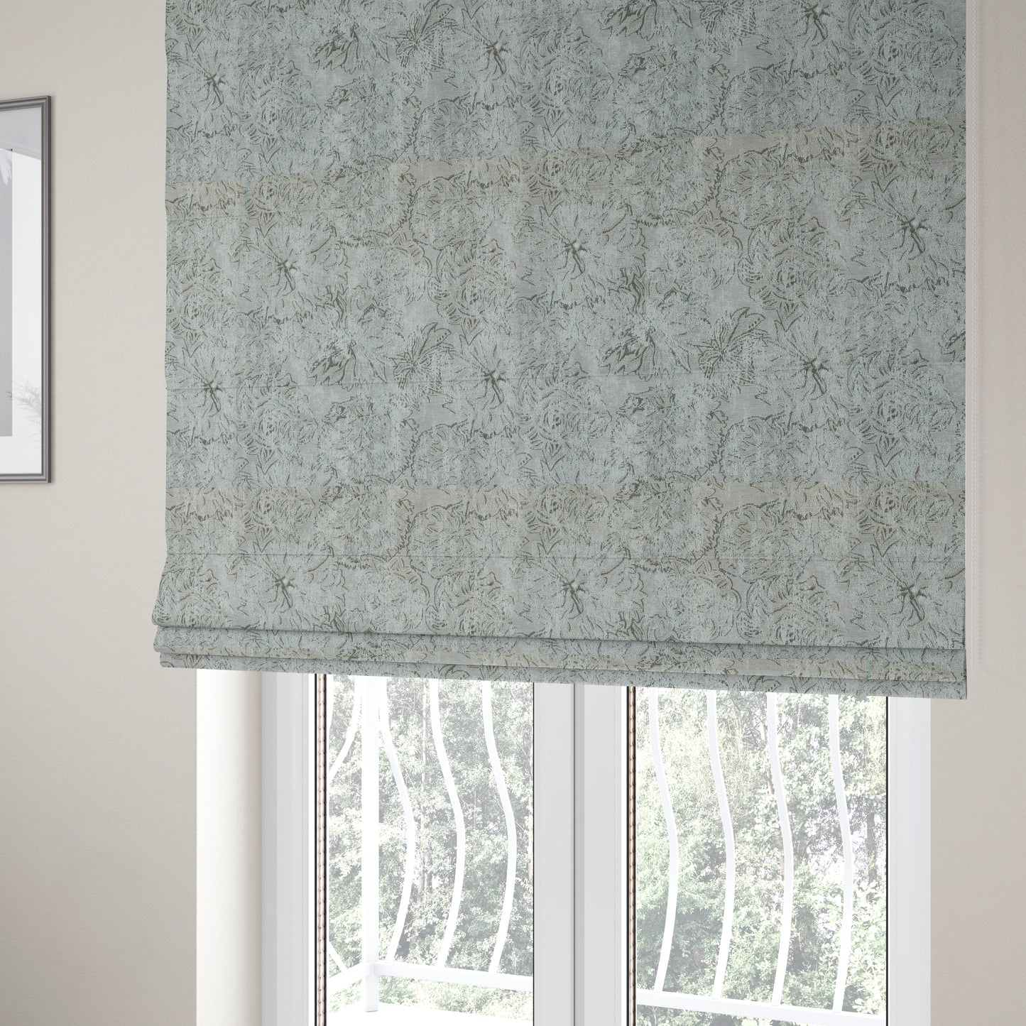 Atmosfera Woven Fabric Abstract Pattern In Grey Colour Interior Fabric JO-469 - Roman Blinds