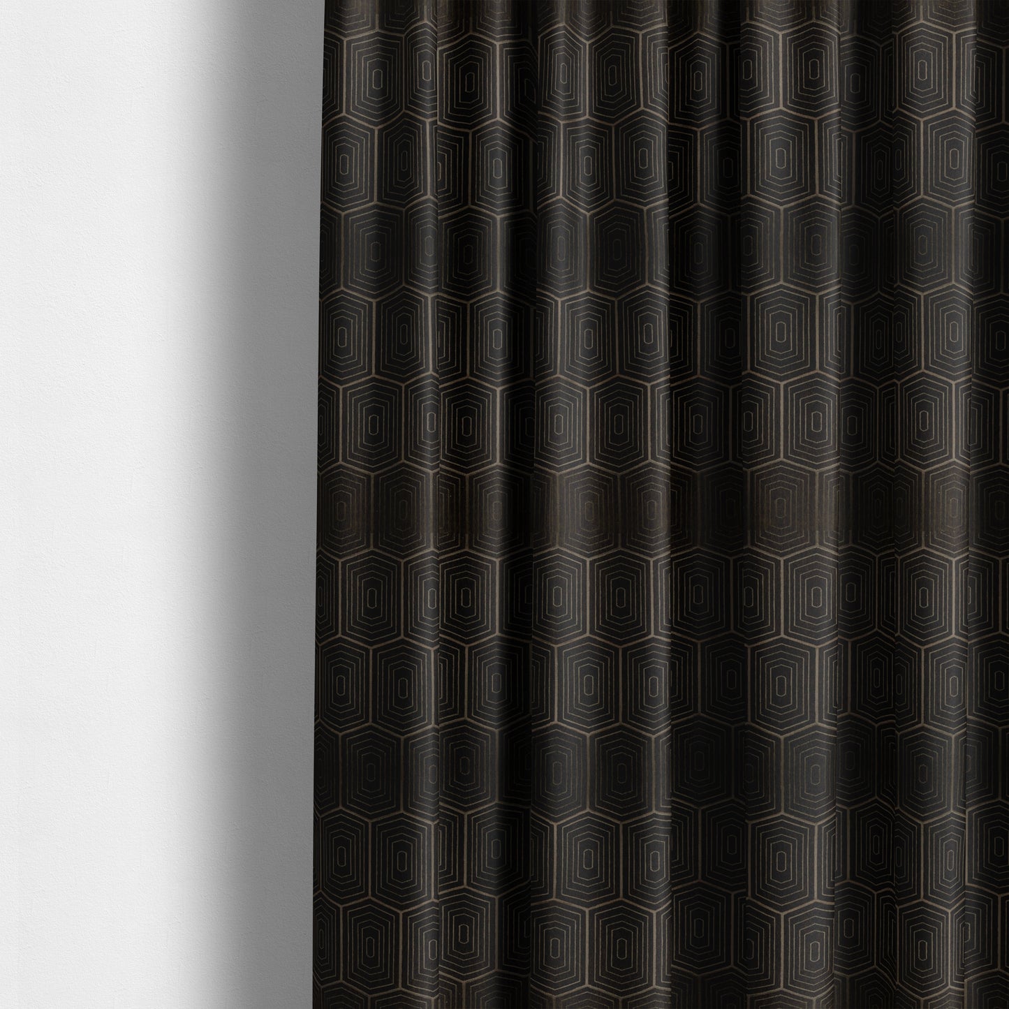 Vegas Brown Shine Effect Geometric Pattern Soft Chenille Upholstery Fabric JO-47 - Made To Measure Curtains