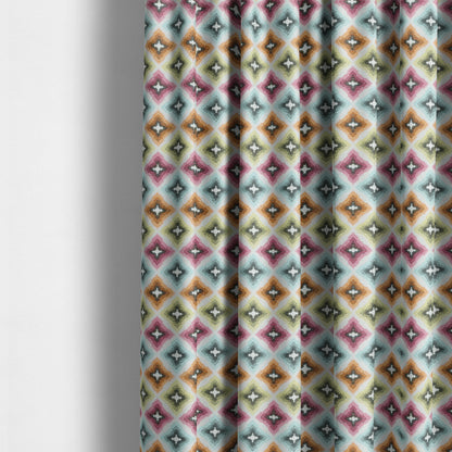 Carnival Living Fabric Collection Multi Colour Geometric Pattern Upholstery Curtains Fabric JO-473 - Made To Measure Curtains