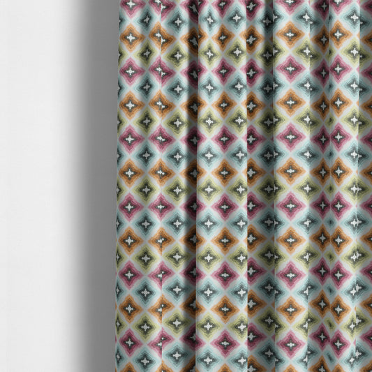 Carnival Living Fabric Collection Multi Colour Geometric Pattern Upholstery Curtains Fabric JO-473 - Made To Measure Curtains