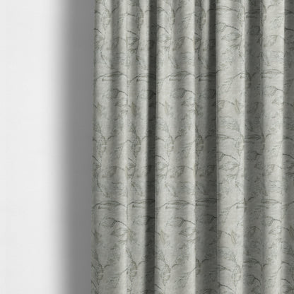 Atmosfera Woven Fabric Floral Leaf Pattern In Grey Colour Interior Fabric JO-479 - Made To Measure Curtains