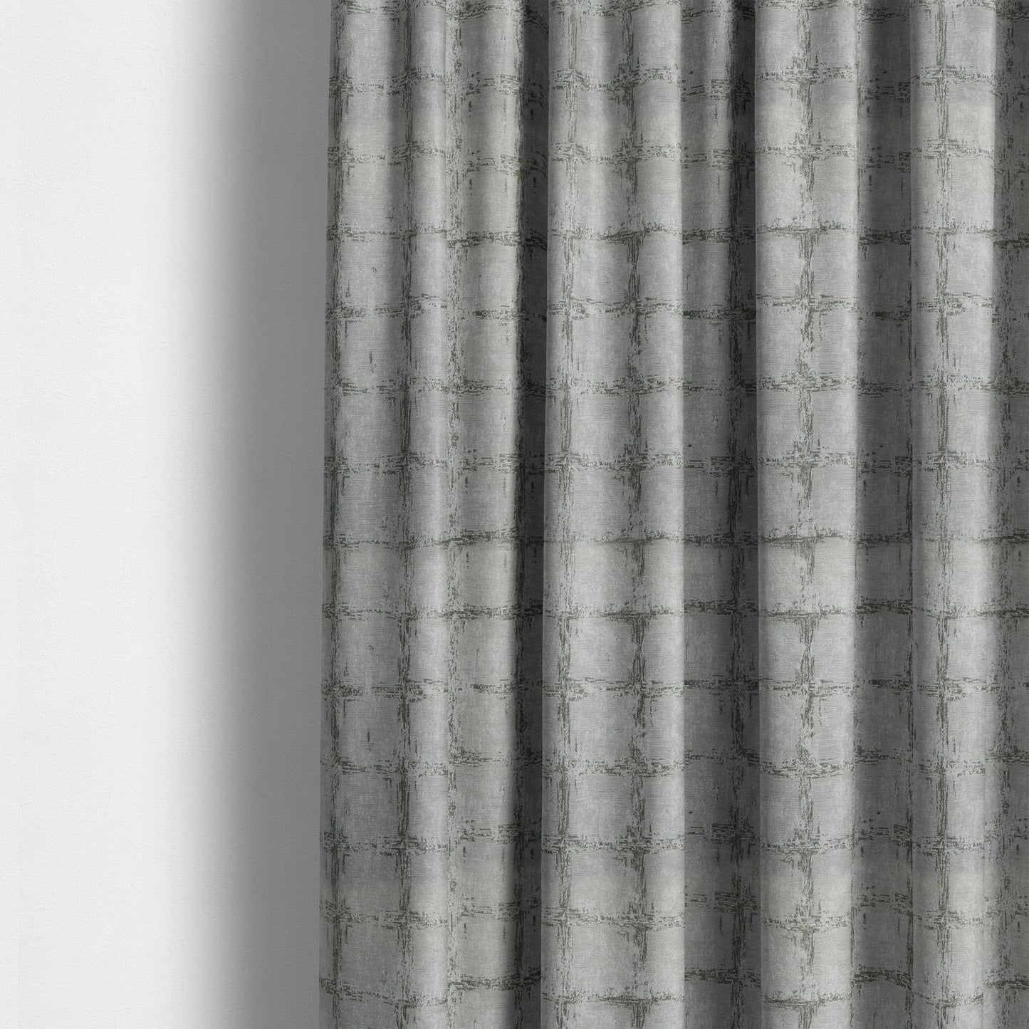 Atmosfera Woven Fabric Abstract Square Pattern In Grey Colour Interior Fabric JO-495 - Made To Measure Curtains