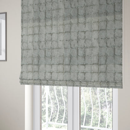 Atmosfera Woven Fabric Abstract Square Pattern In Grey Colour Interior Fabric JO-495 - Roman Blinds