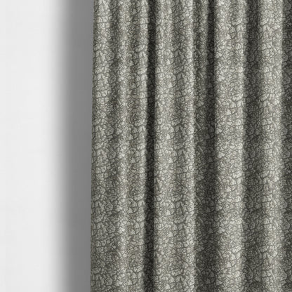 Grey Beige Yorkshire Dales Stone Effect Pattern Soft Chenille Upholstery Fabric JO-50 - Made To Measure Curtains