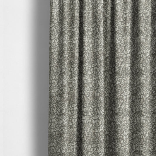 Grey Beige Yorkshire Dales Stone Effect Pattern Soft Chenille Upholstery Fabric JO-50 - Made To Measure Curtains