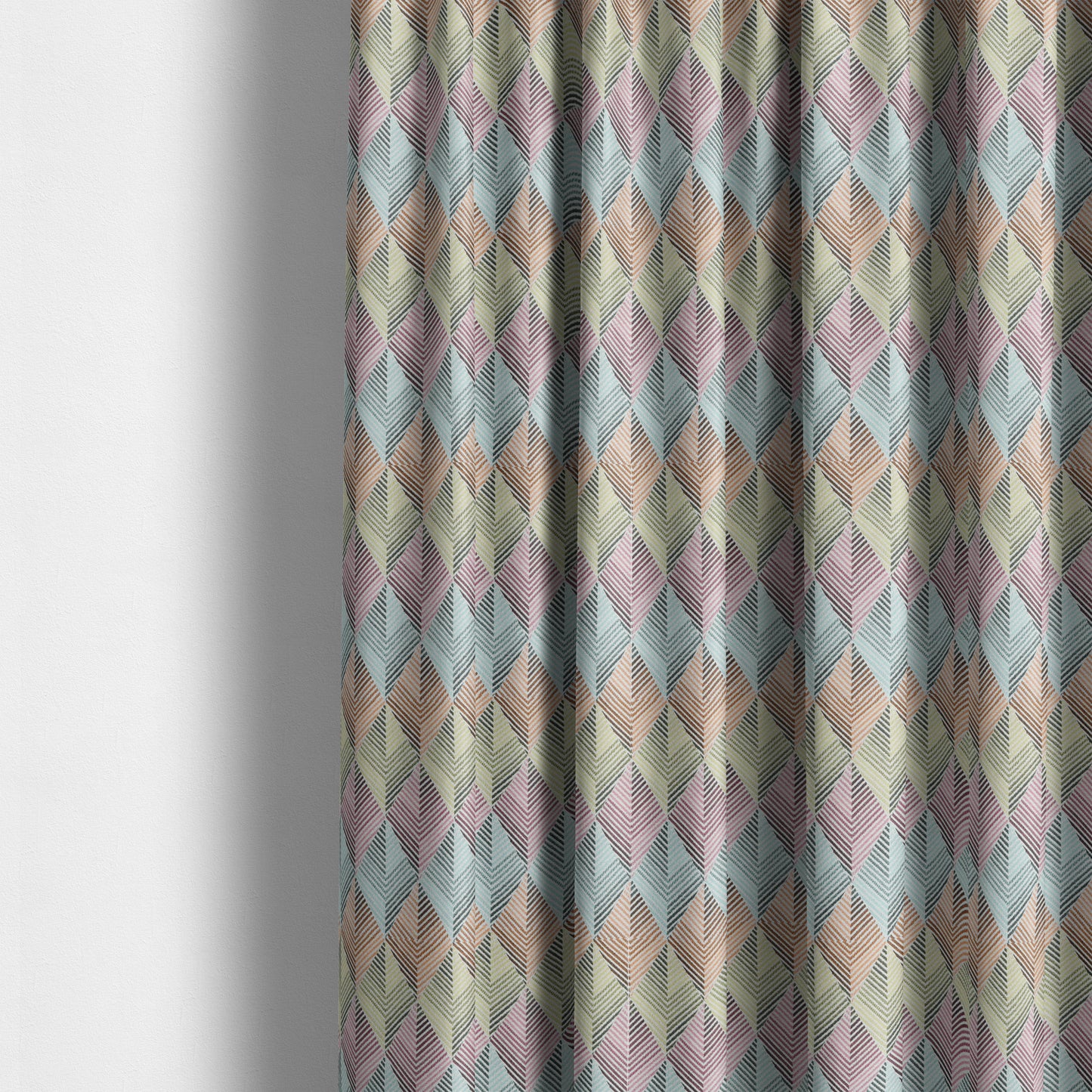 Carnival Living Fabric Collection Multi Colour Geometric 3D Chevron Pattern Upholstery Curtains Fabric JO-500 - Made To Measure Curtains