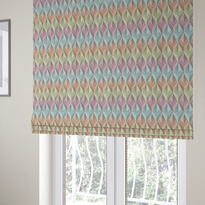 Carnival Living Fabric Collection Multi Colour Geometric 3D Chevron Pattern Upholstery Curtains Fabric JO-500 - Roman Blinds