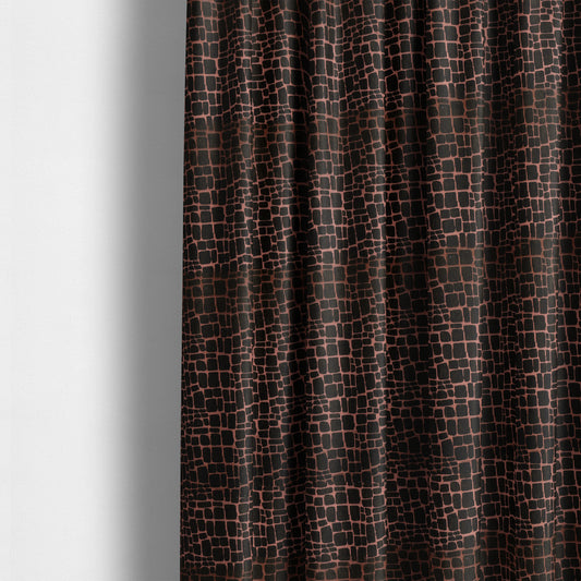 Vegas Brown Bronze Shine Effect Geometric Pebble Pattern Soft Chenille Upholstery Fabric JO-51 - Made To Measure Curtains