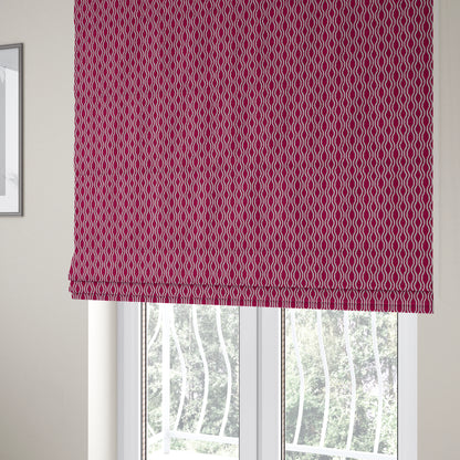 Piccadilly Collection Eclipse Pattern Woven Upholstery Pink Chenille Fabric JO-514 - Roman Blinds