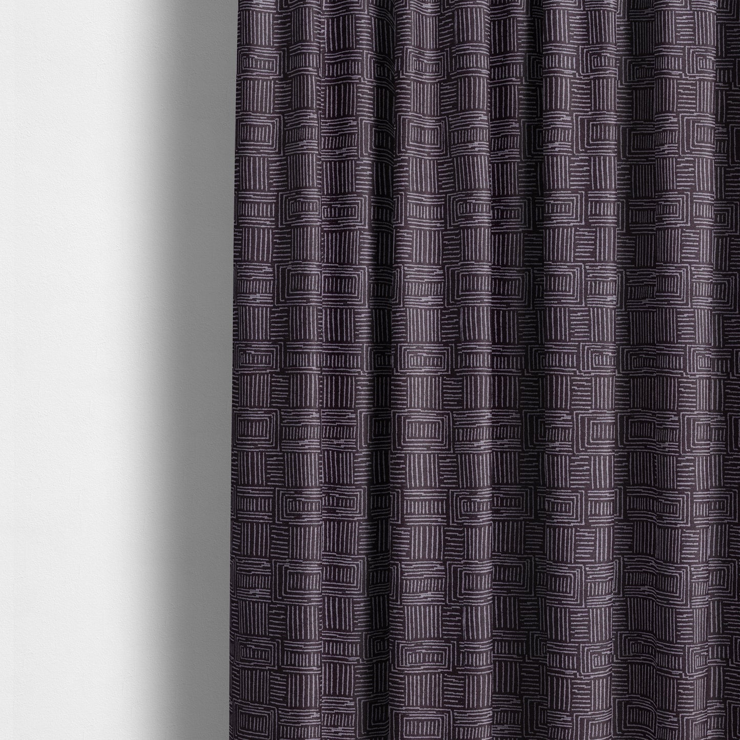 Piccadilly Collection Gingham Pattern Woven Upholstery Purple Chenille Fabric JO-522 - Made To Measure Curtains