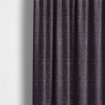 Piccadilly Collection Gingham Pattern Woven Upholstery Purple Chenille Fabric JO-522 - Made To Measure Curtains