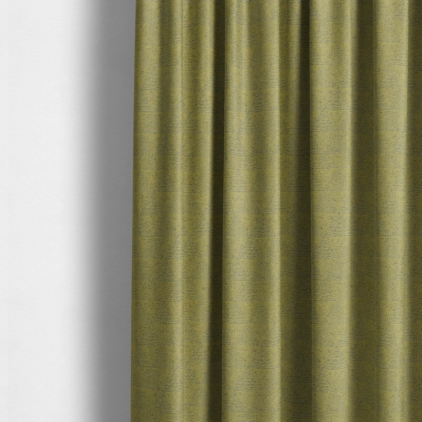 Piccadilly Collection Geometric Triangle Pattern Woven Upholstery Green Chenille Fabric JO-532 - Made To Measure Curtains