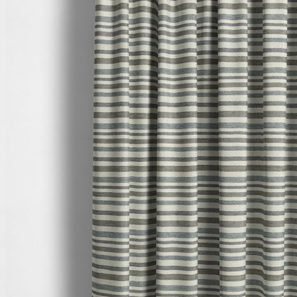 Enya Designer Soft Luxury Striped Fabric Cream Colour Chenille JO-547 - Made To Measure Curtains