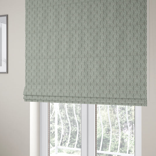 Piccadilly Collection Eclipse Pattern Woven Upholstery Silver Grey Chenille Fabric JO-557 - Roman Blinds