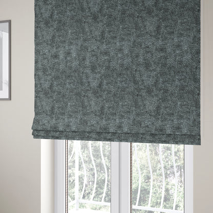 Bakari Semi Plain Woven Upholstery Chenille Fabric In Charcoal Grey Colour JO-565 - Roman Blinds