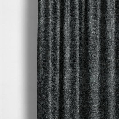 Bakari Semi Plain Woven Upholstery Chenille Fabric In Black Colour JO-566 - Made To Measure Curtains