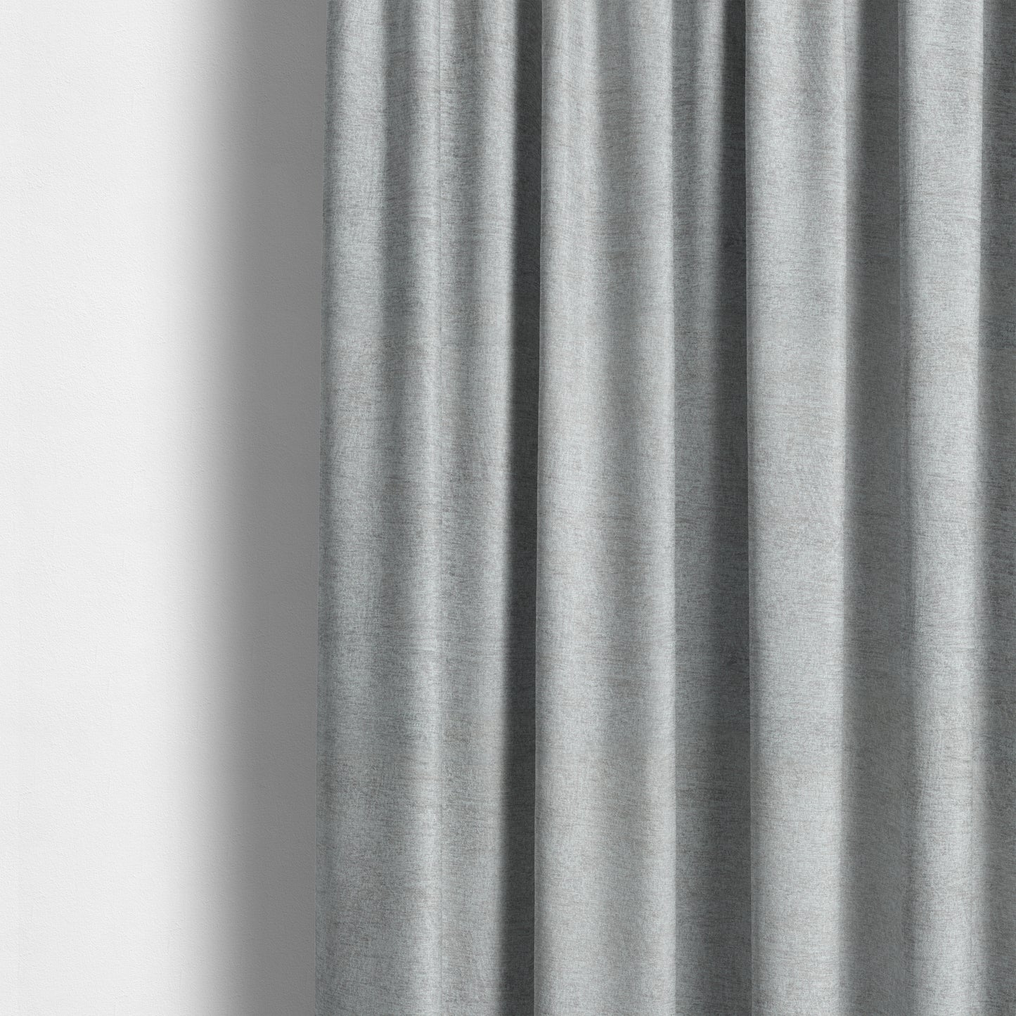 Bakari Semi Plain Woven Upholstery Chenille Fabric In Silver Colour JO-569 - Made To Measure Curtains