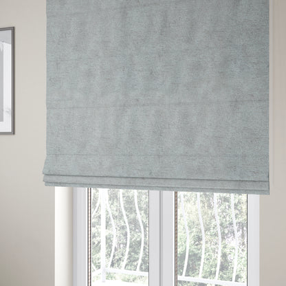 Bakari Semi Plain Woven Upholstery Chenille Fabric In Silver Colour JO-569 - Roman Blinds