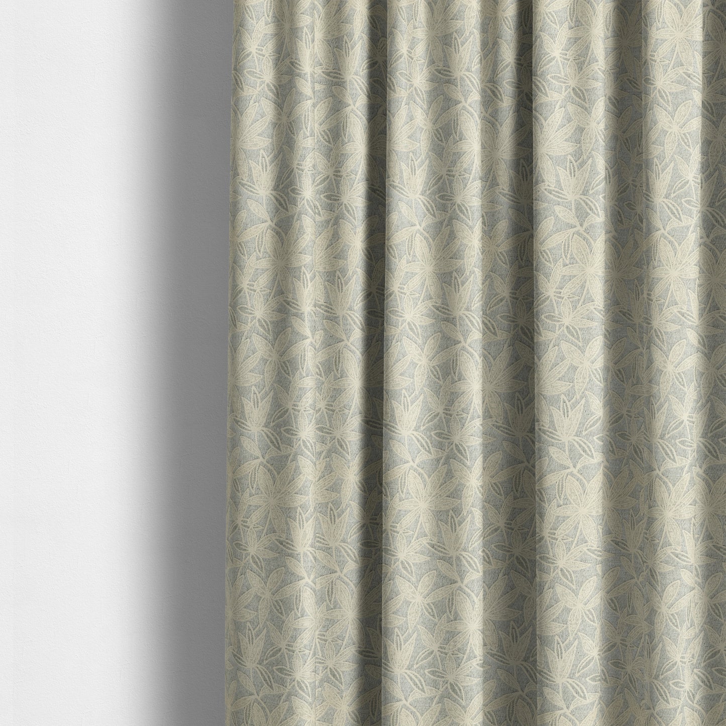 Waterperry Collection Beige Silver Colour Floral Pattern Soft Chenille Upholstery Fabric JO-571 - Made To Measure Curtains