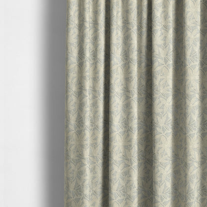 Waterperry Collection Beige Silver Colour Floral Pattern Soft Chenille Upholstery Fabric JO-571 - Made To Measure Curtains