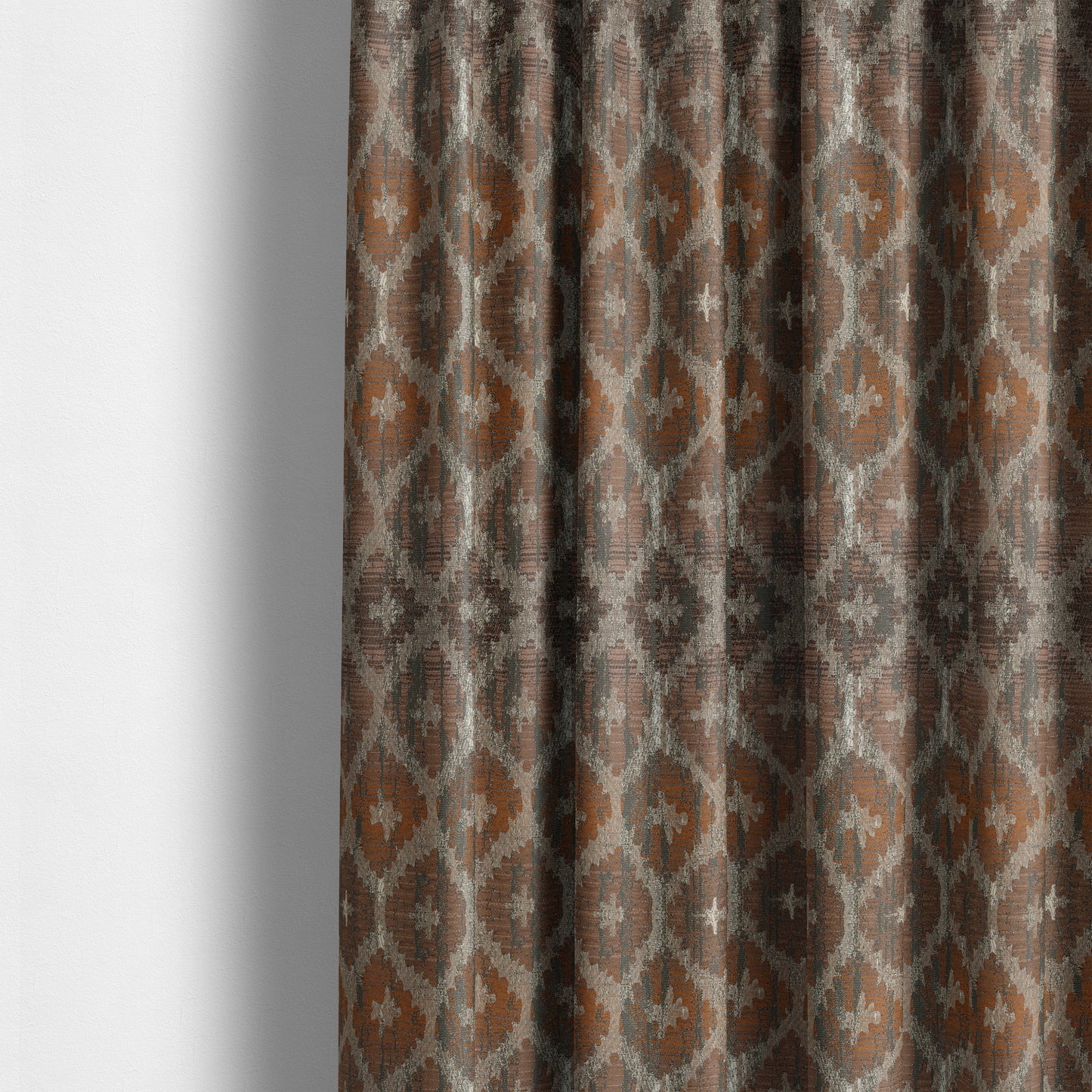 Lomasi Metallic Tones Fabric Brown Bronze Geometric Aztec Pattern Upholstery Fabric JO-583 - Made To Measure Curtains