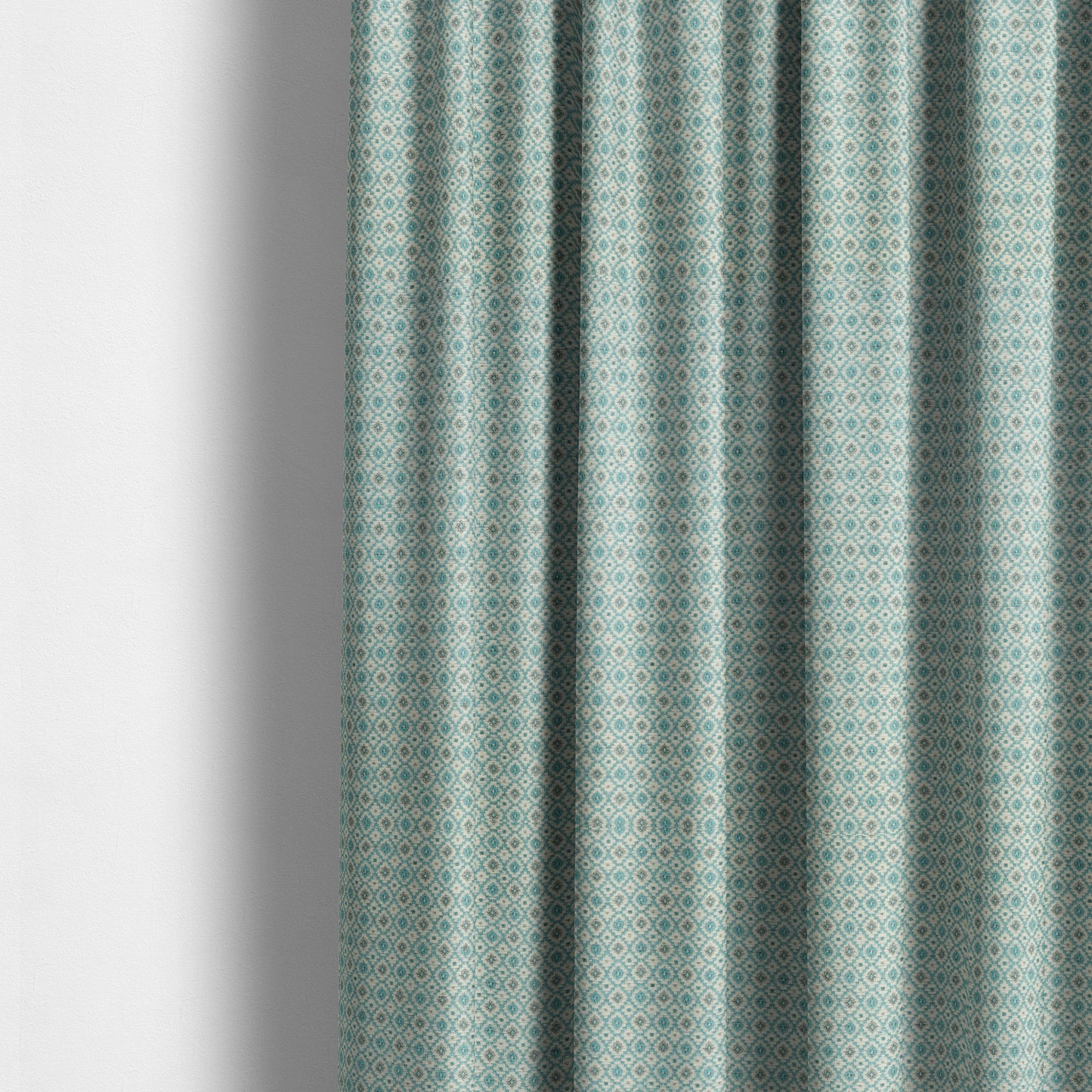 Juanita Small Motif Geometric Pattern In Blue Colour Interior Upholstery Fabrics JO-587 - Made To Measure Curtains