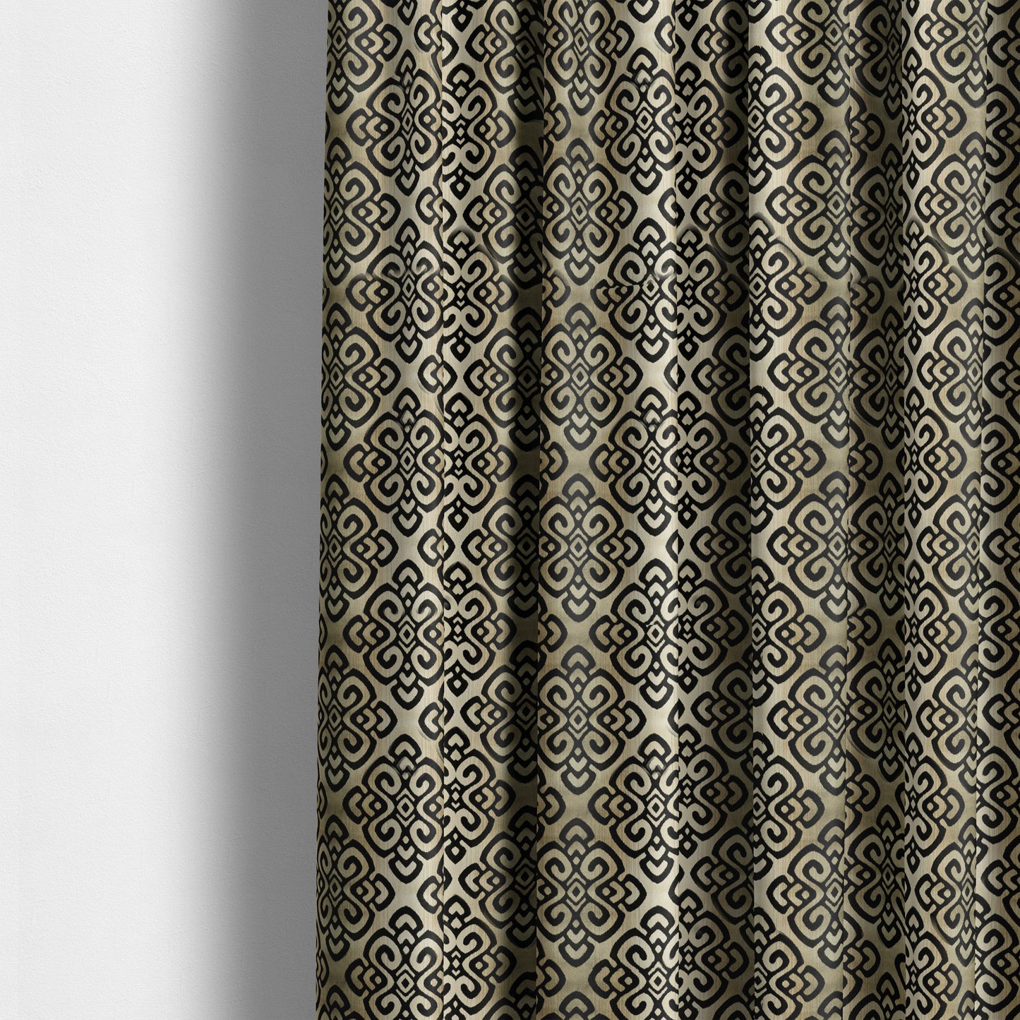 Ziani Designer Pattern Velvet Soft Pattern In Black Colour JO-588 - Made To Measure Curtains