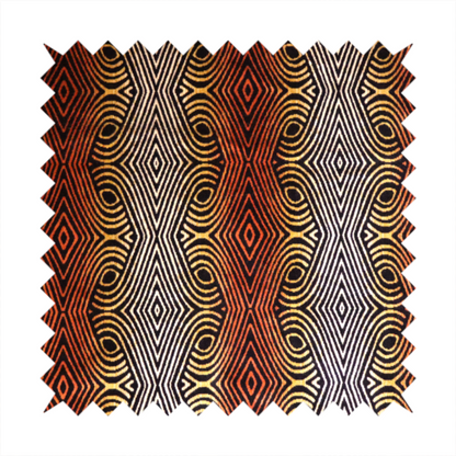 Ziani Designer Medallion Inspired Pattern Velvet In Orange Black Colour JO-594 - Handmade Cushions