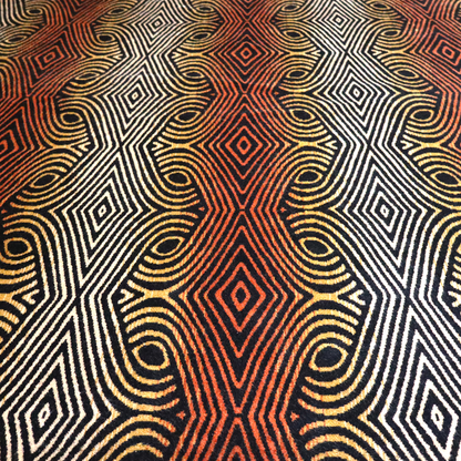 Ziani Designer Medallion Inspired Pattern Velvet In Orange Black Colour JO-594 - Handmade Cushions