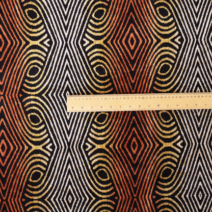 Ziani Designer Medallion Inspired Pattern Velvet In Orange Black Colour JO-594 - Handmade Cushions