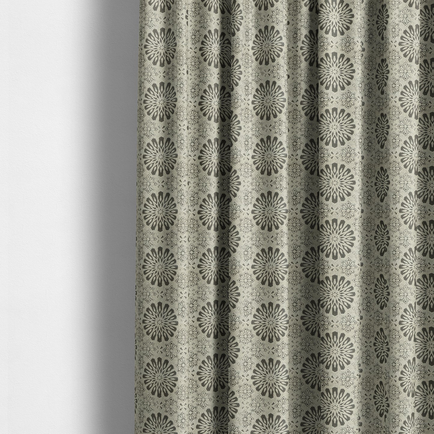 Waterperry Collection Beige Silver Colour Floral Pattern Soft Chenille Upholstery Fabric JO-595 - Made To Measure Curtains