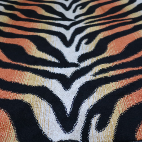 Ziani Designer Tiger Inspired Pattern Velvet In Orange Black Colour JO-596 - Handmade Cushions