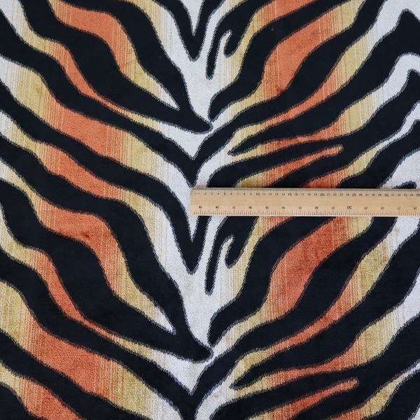 Ziani Designer Tiger Inspired Pattern Velvet In Orange Black Colour JO-596 - Handmade Cushions