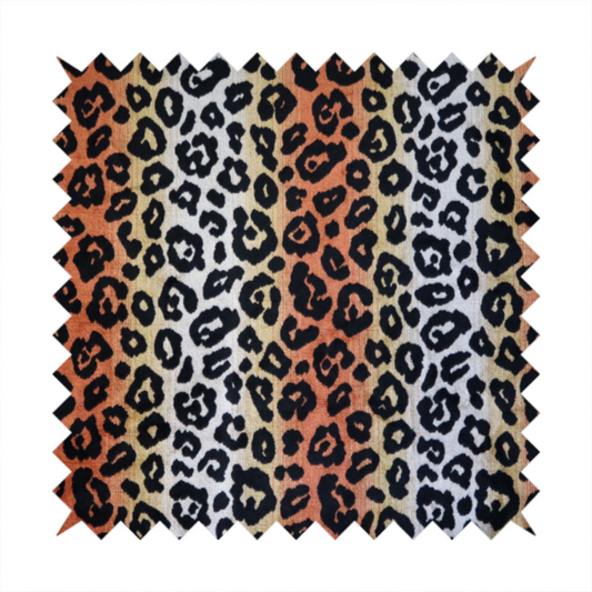 Ziani Designer Leapord Inspired Pattern Velvet In Orange Black Colour JO-597