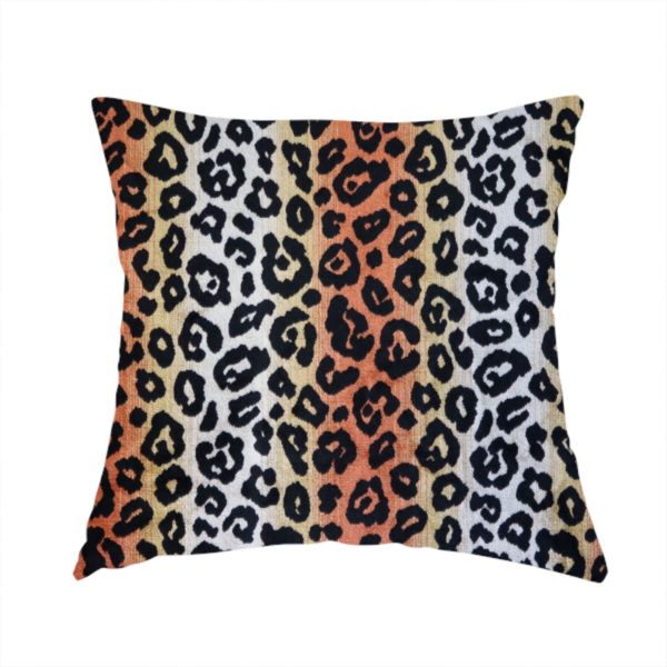 Ziani Designer Leapord Inspired Pattern Velvet In Orange Black Colour JO-597 - Handmade Cushions