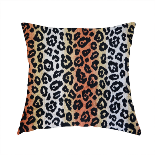 Ziani Designer Leapord Inspired Pattern Velvet In Orange Black Colour JO-597 - Handmade Cushions