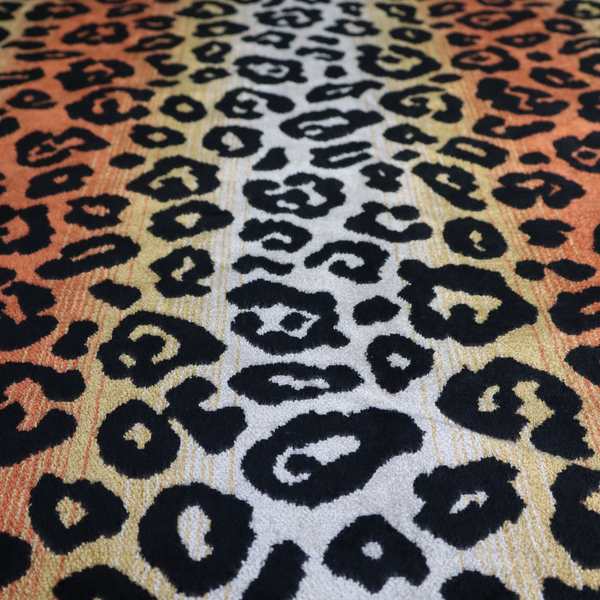 Ziani Designer Leapord Inspired Pattern Velvet In Orange Black Colour JO-597 - Handmade Cushions