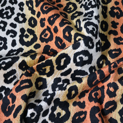 Ziani Designer Leapord Inspired Pattern Velvet In Orange Black Colour JO-597 - Handmade Cushions