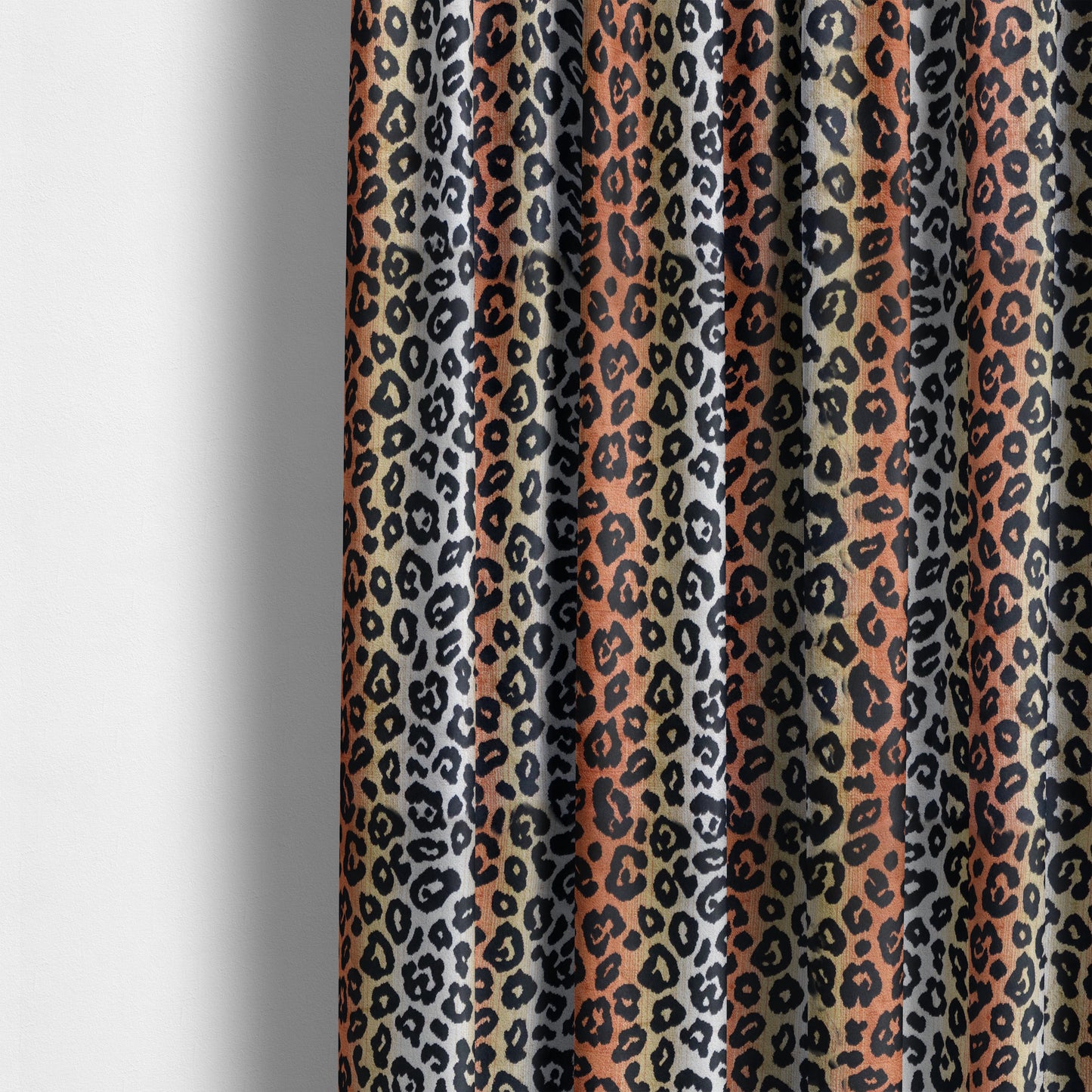 Ziani Designer Leapord Inspired Pattern Velvet In Orange Black Colour JO-597 - Made To Measure Curtains