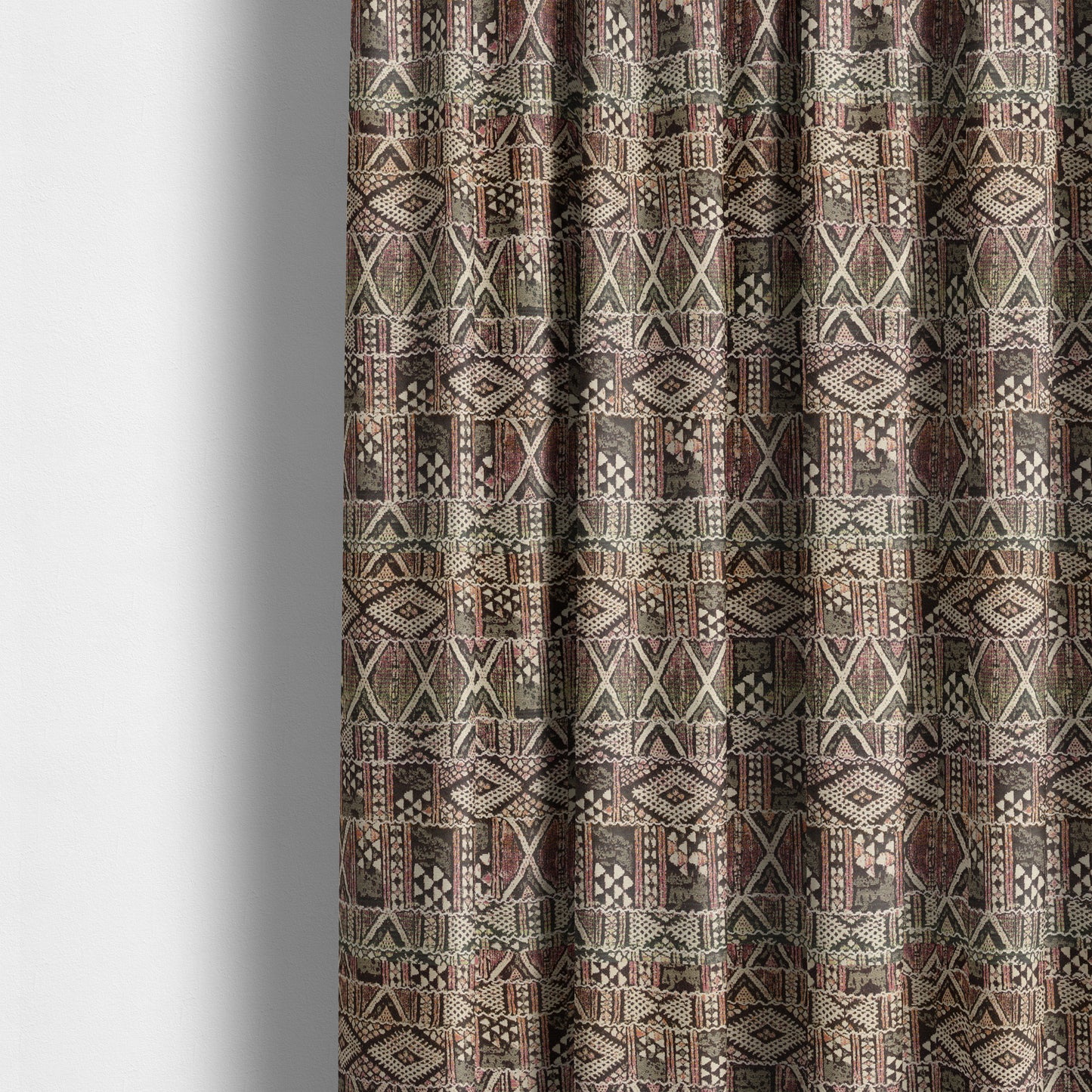 Madagascar Traditional Pattern Geometric Multicolour Interior Fabrics JO-599 - Made To Measure Curtains