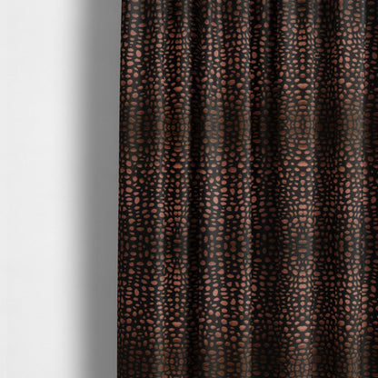 Vegas Brown Bronze Shine Effect Leopard Spots Pattern Soft Chenille Upholstery Fabric JO-60 - Made To Measure Curtains