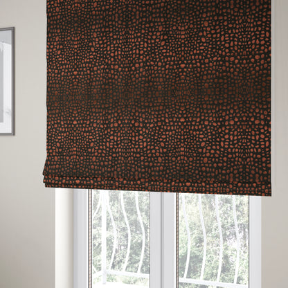 Vegas Brown Bronze Shine Effect Leopard Spots Pattern Soft Chenille Upholstery Fabric JO-60 - Roman Blinds