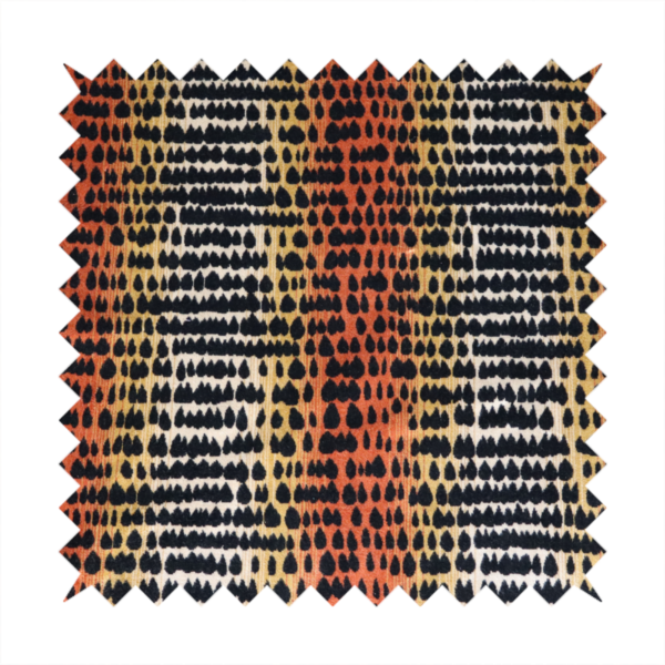 Ziani Designer Cheetah Inspired Pattern Velvet In Orange Black Colour JO-601 - Handmade Cushions