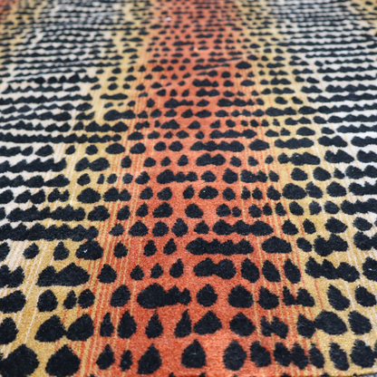 Ziani Designer Cheetah Inspired Pattern Velvet In Orange Black Colour JO-601 - Handmade Cushions