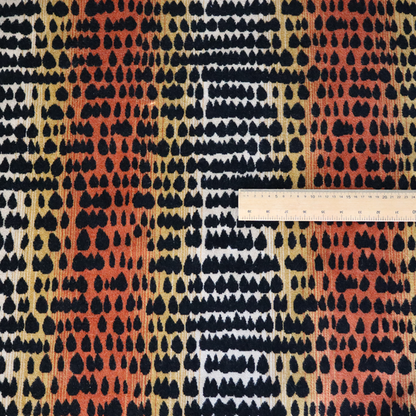 Ziani Designer Cheetah Inspired Pattern Velvet In Orange Black Colour JO-601 - Handmade Cushions