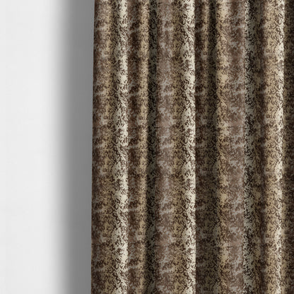 Ziani Designer Abstract Pattern Velvet Soft Pattern In Brown Colour JO-601 - Made To Measure Curtains