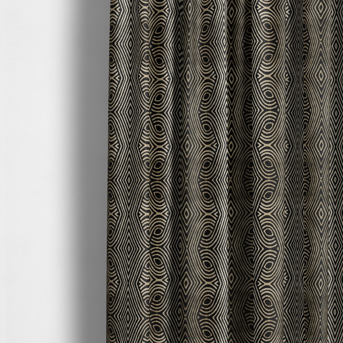 Ziani Designer Pattern Velvet Soft Pattern In Black Colour JO-602 - Made To Measure Curtains