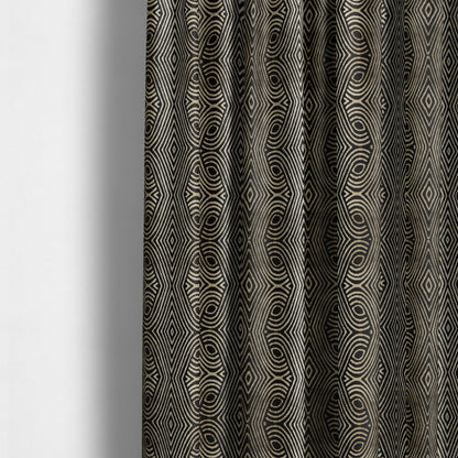 Ziani Designer Pattern Velvet Soft Pattern In Black Colour JO-602 - Made To Measure Curtains